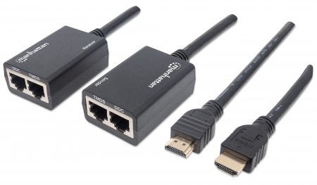 Kits Extensores, Convertidores , Divisores, HDMI, VGA, DVIMANHATTAN207386Extensor HDMI 30m (98ft) por Cat5e Cat6 Full HD 1080p Cables Integrados Manhattan 207386 - SILYMX
