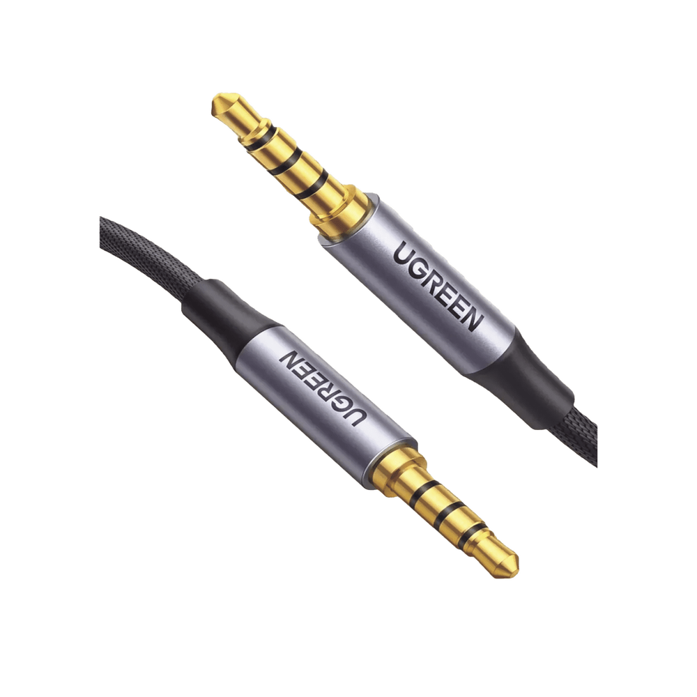 Cable Auxiliar de 3.5mm Cable Audio Estéreo Núcleo de Alambre de Cobre Esmaltado Carcasa de Aluminio Azul + Nylon Trenzado Soporta Micrófono 2 Metros 20782 - SILYMX