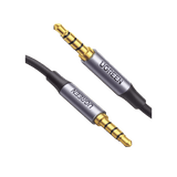 Cable Auxiliar de 3.5mm Cable Audio Estéreo Núcleo de Alambre de Cobre Esmaltado Carcasa de Aluminio Azul + Nylon Trenzado Soporta Micrófono 2 Metros 20782 - SILYMX