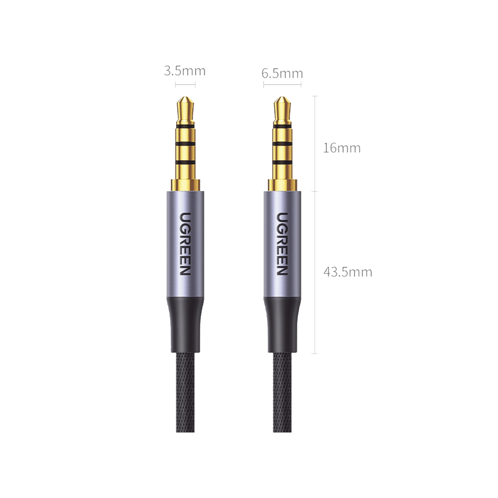 Cable Auxiliar de 3.5mm Cable Audio Estéreo Núcleo de Alambre de Cobre Esmaltado Carcasa de Aluminio Azul + Nylon Trenzado Soporta Micrófono 2 Metros 20782 - SILYMX