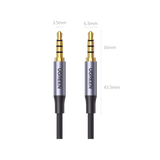 Cable Auxiliar de 3.5mm Cable Audio Estéreo Núcleo de Alambre de Cobre Esmaltado Carcasa de Aluminio Azul + Nylon Trenzado Soporta Micrófono 2 Metros 20782 - SILYMX