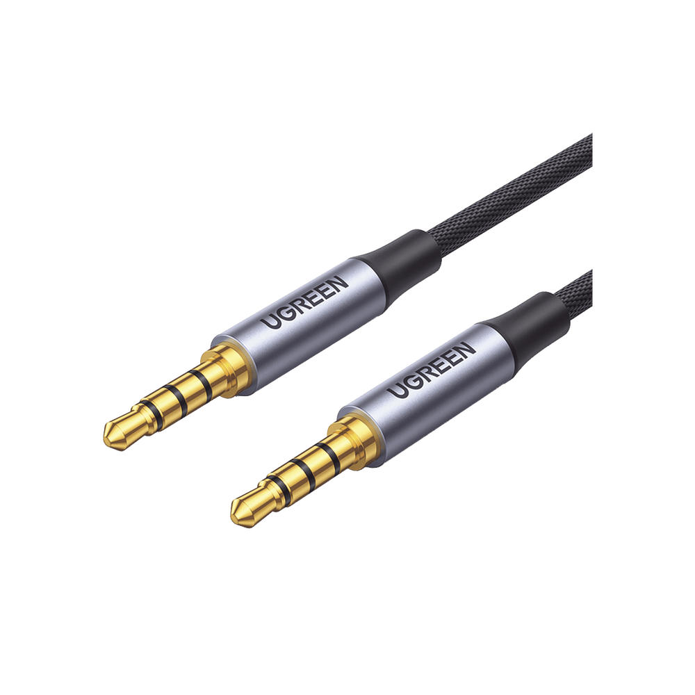 Cable Auxiliar de 3.5mm Cable Audio Estéreo Núcleo de Alambre de Cobre Esmaltado Carcasa de Aluminio Azul + Nylon Trenzado Soporta Micrófono 2 Metros 20782 - SILYMX