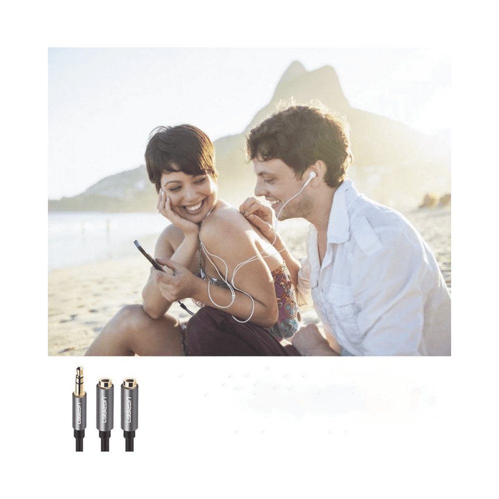 Cable Adaptador Divisor de Audio de 3.5mm Macho a 2 Terminales de 3.5mm Hembra 25 cm de Longitud Cable TPE Color Negro 20816 - SILYMX