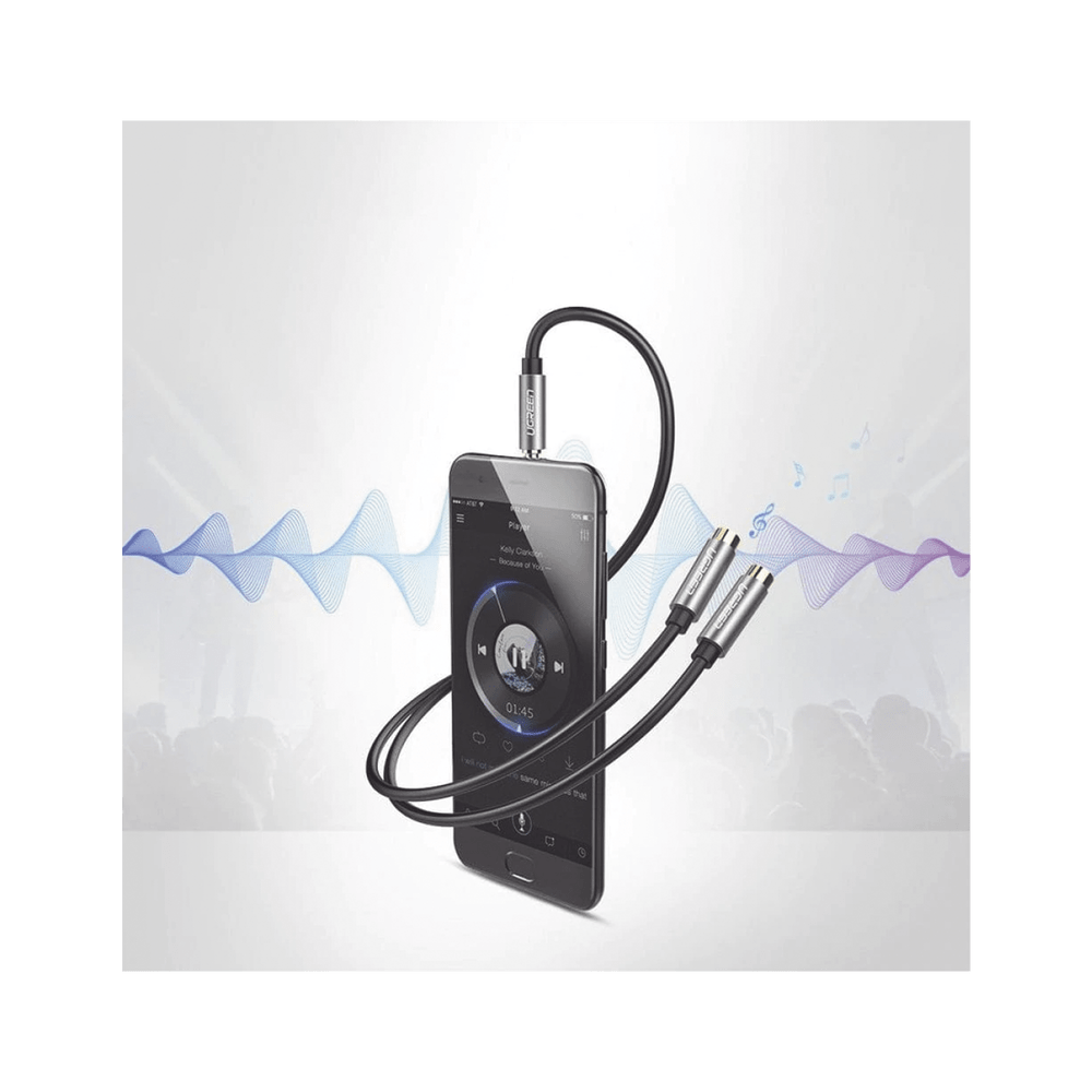 Cable Adaptador Divisor de Audio de 3.5mm Macho a 2 Terminales de 3.5mm Hembra 25 cm de Longitud Cable TPE Color Negro 20816 - SILYMX