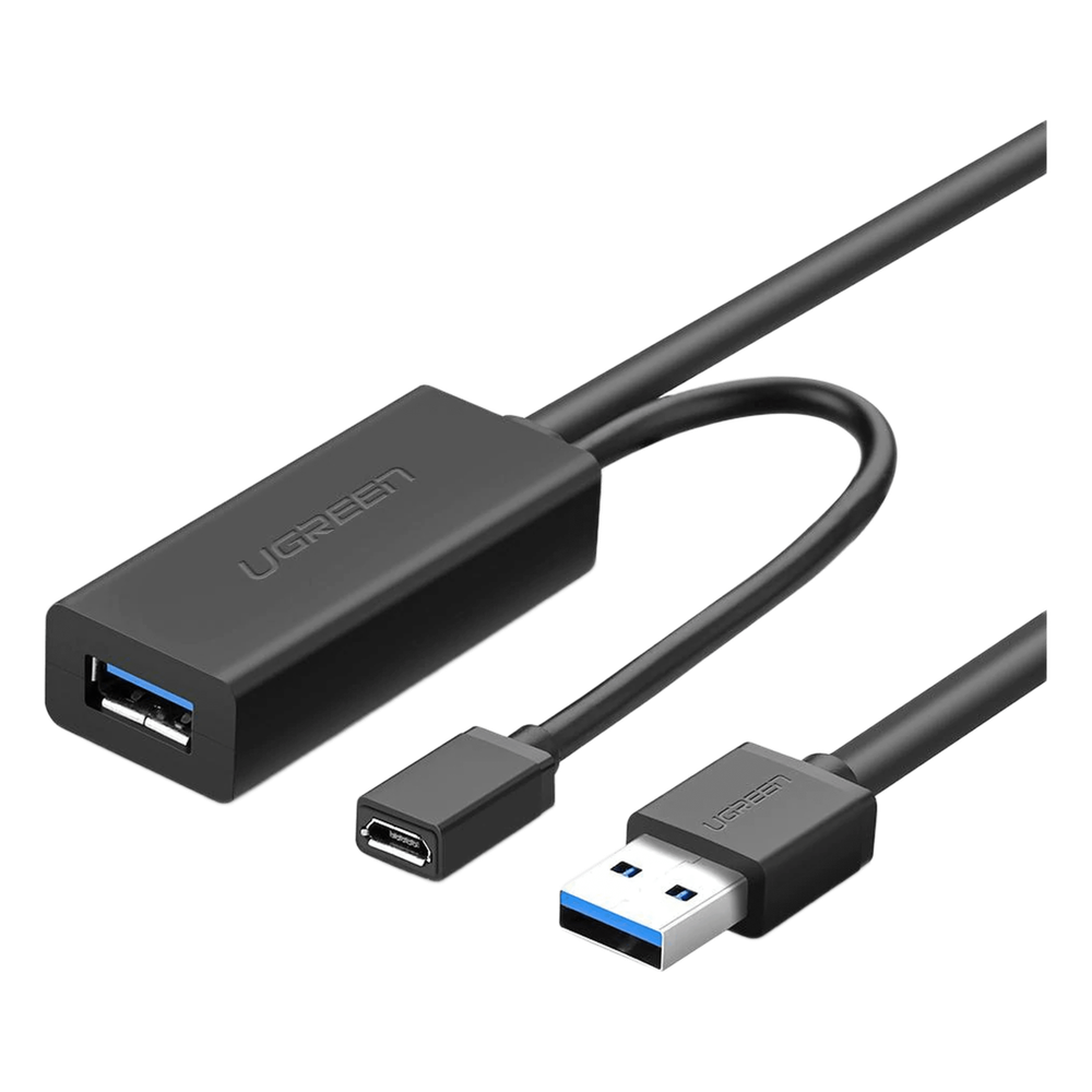 Cable Extension Activo USB 3.0 10m (32.8ft) 5 Gbps Chip Reforzador Alimentacion Micro USB UGREEN 20827 - Imagen 1