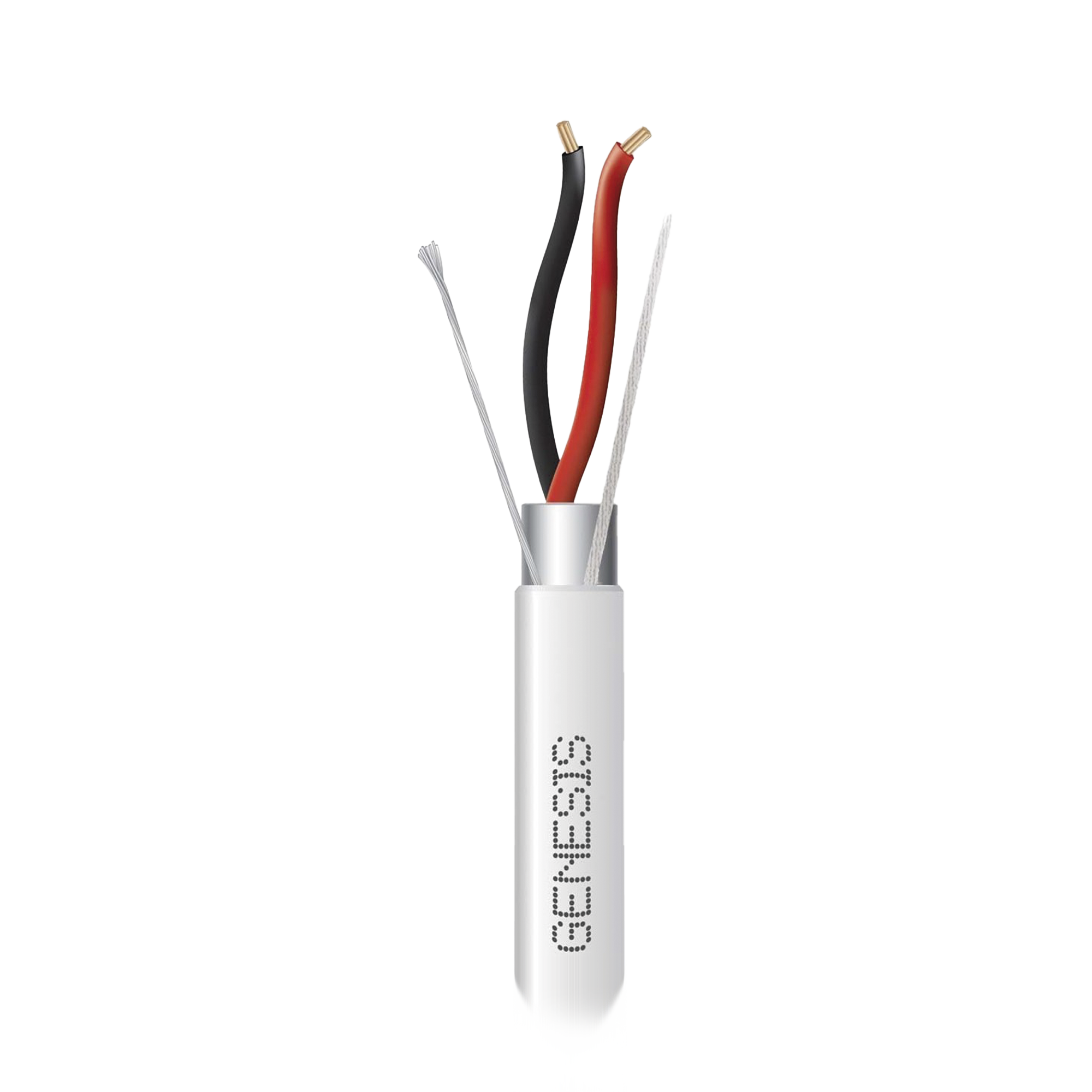Bobina de 305 Metros (1000 Pies) de Cable 2 x 22 AWG BLINDADO / RISER / Color Blanco / Para Aplicaciones de Audio, Seguridad y Control