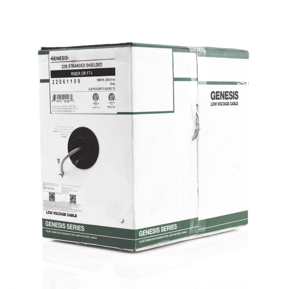 Bobina de Cable Genesis Honeywell 6x22 AWG BLINDADO Color Gris 305 Metros 22061109/1000 - SILYMX