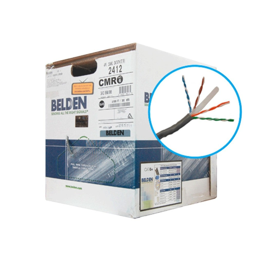 Bobina de Cable Belden Cat6+ UTP 305 Metros Gris 2412 0081000 - SILYMX