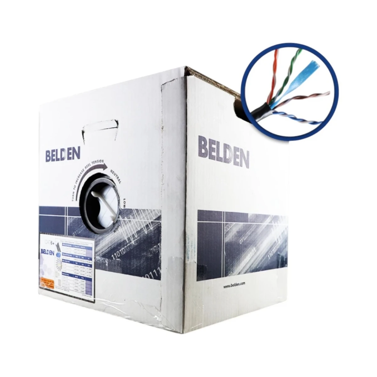 Cables Categoria 6BELDEN2412 010A1000Bobina Cable UTP Cat6 305m (1001ft) 23 AWG 350 MHz CMR Negro Belden 2412 010A1000 - SILYMX