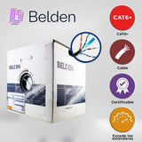 Cables Categoria 6BELDEN2412 010A1000Bobina Cable UTP Cat6 305m (1001ft) 23 AWG 350 MHz CMR Negro Belden 2412 010A1000 - SILYMX