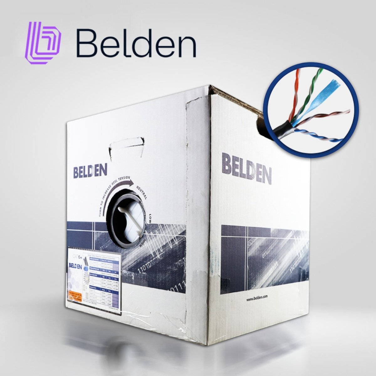 Cables Categoria 6BELDEN2412 010A1000Bobina Cable UTP Cat6 305m (1001ft) 23 AWG 350 MHz CMR Negro Belden 2412 010A1000 - SILYMX