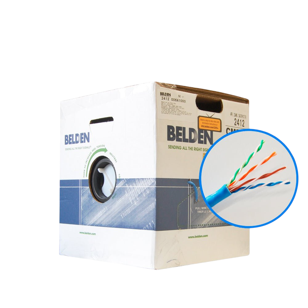 Bobina de Cable Belden Cat6+ UTP 305 Metros Azul 2412 0061000 - SILYMX
