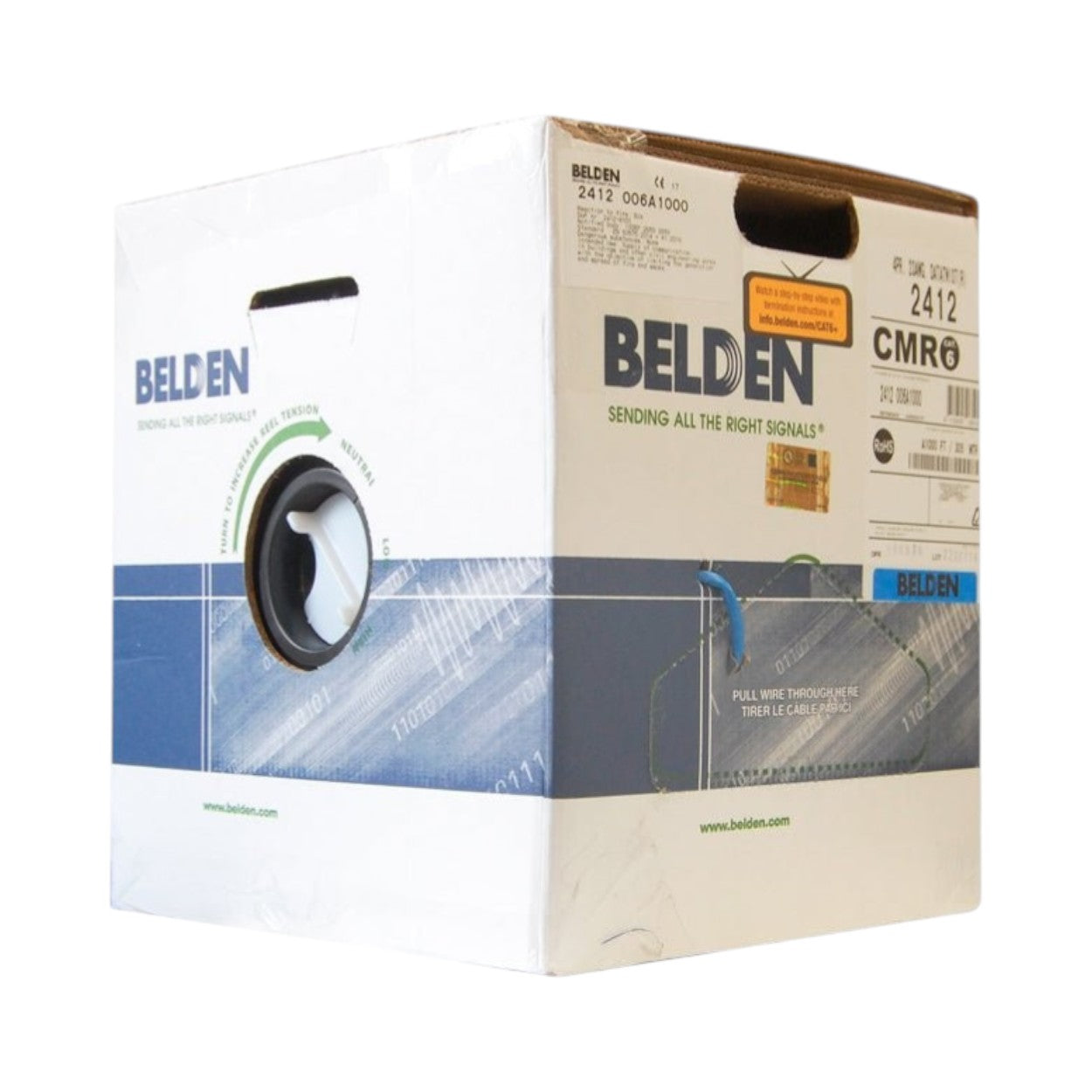 Bobina de Cable Belden Cat6+ UTP 305 Metros Azul 2412 0061000 - SILYMX