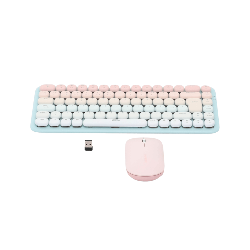 PAQUETE DE TECLADO Y MOUSE INALÁMBRICO ROSA 25178 - SILYMX