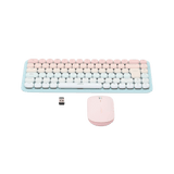 PAQUETE DE TECLADO Y MOUSE INALÁMBRICO ROSA 25178 - SILYMX