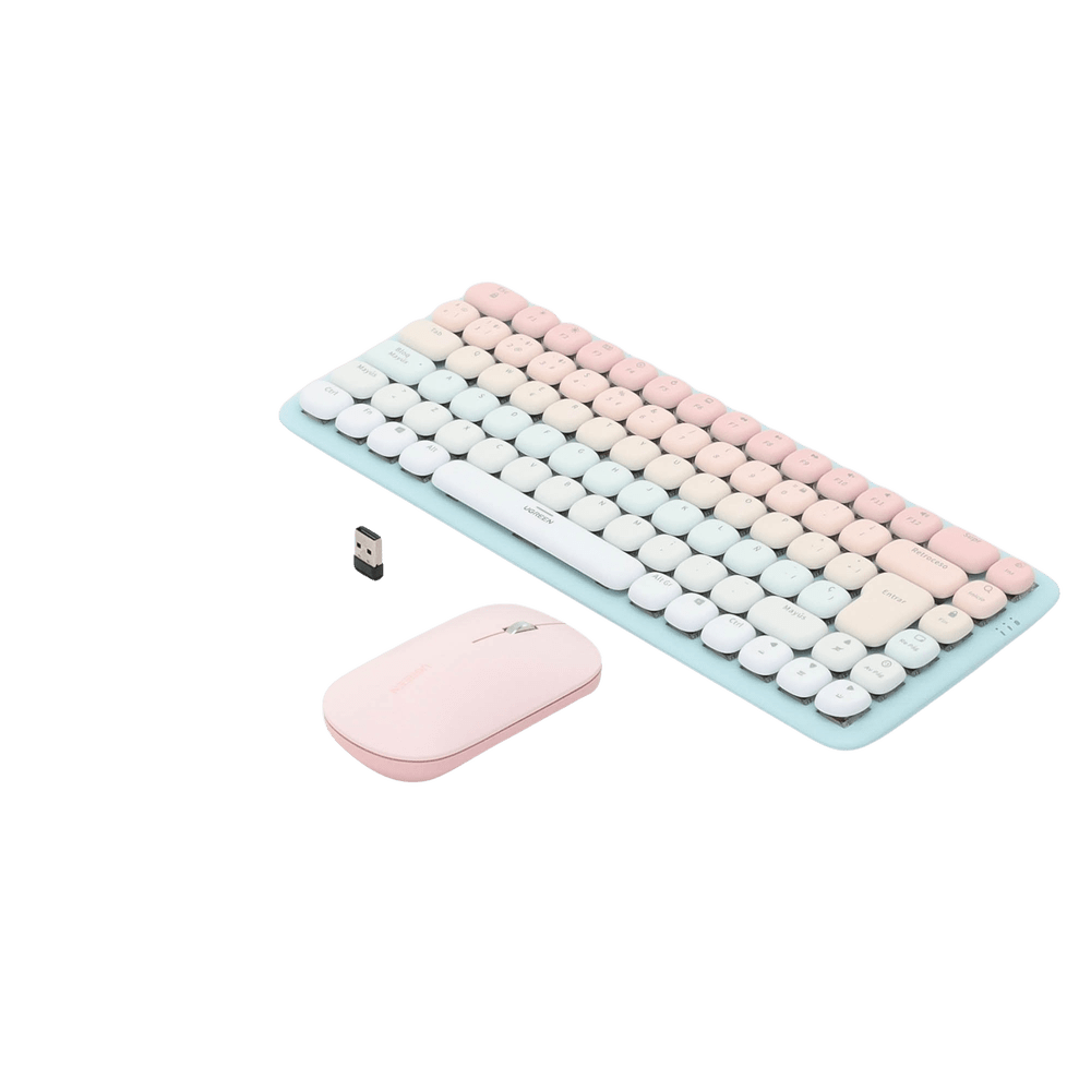 PAQUETE DE TECLADO Y MOUSE INALÁMBRICO ROSA 25178 - SILYMX