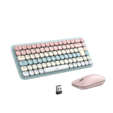 PAQUETE DE TECLADO Y MOUSE INALÁMBRICO ROSA 25178 - SILYMX