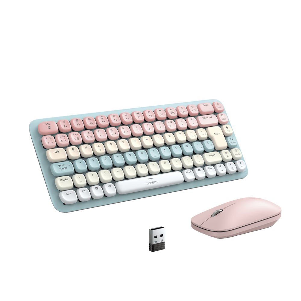 PAQUETE DE TECLADO Y MOUSE INALÁMBRICO ROSA 25178 - SILYMX