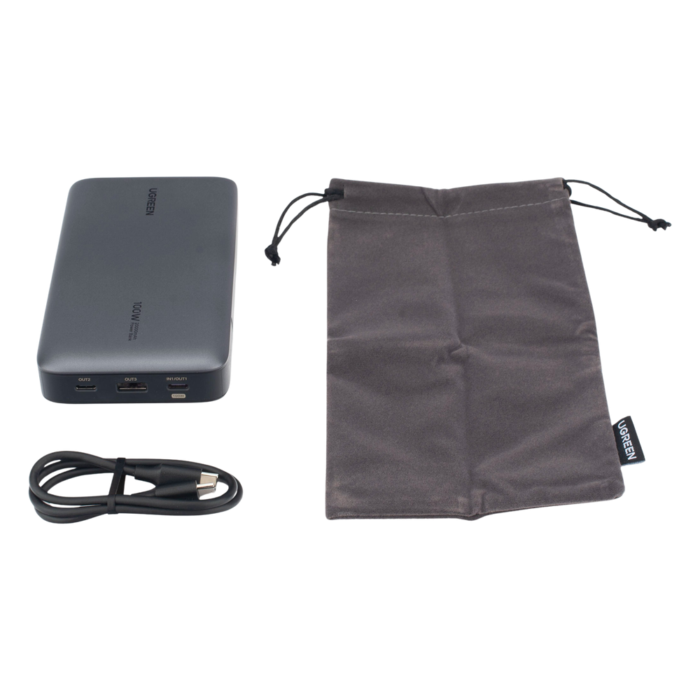 Power Bank 20000mAh 100W 3 Salidas USB-C + USB-A PD 3.0 QC 3.0 Pantalla Inteligente Carcasa Ignífuga UGREEN 25188 - Imagen 6