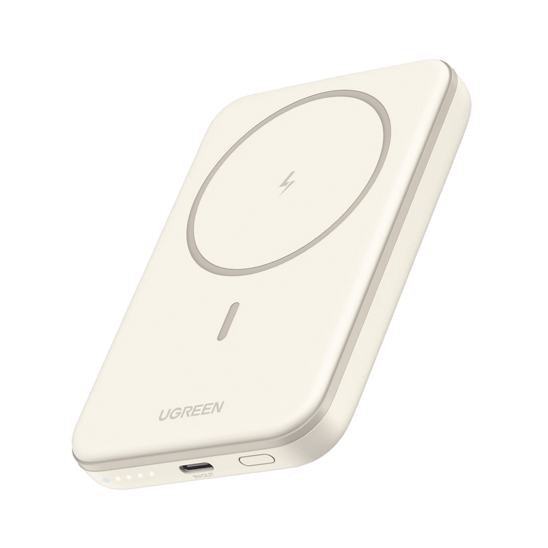 Power Bank MagSafe de 5000mAh 15W Carga Inalámbrica USB-C Sistema Inteligente Carga Rápida ligero Compatible iPhone Color Beige 25207 - SILYMX