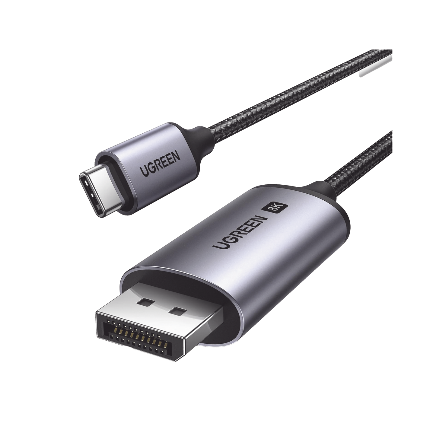 Cable USB-C a DP 1.4 | 3 Metros (9.84 Pies) | Compatible con Thunderbolt 3 & 4 | 8K@60Hz | 4K@240Hz | HDR10+ | eARC | DTS | 3D | ALLM | VRR | | FreeSync G-Sync | Caja de Aluminio | Nylon Trenzado | Conector Niquelado | Blindaje Multicapa