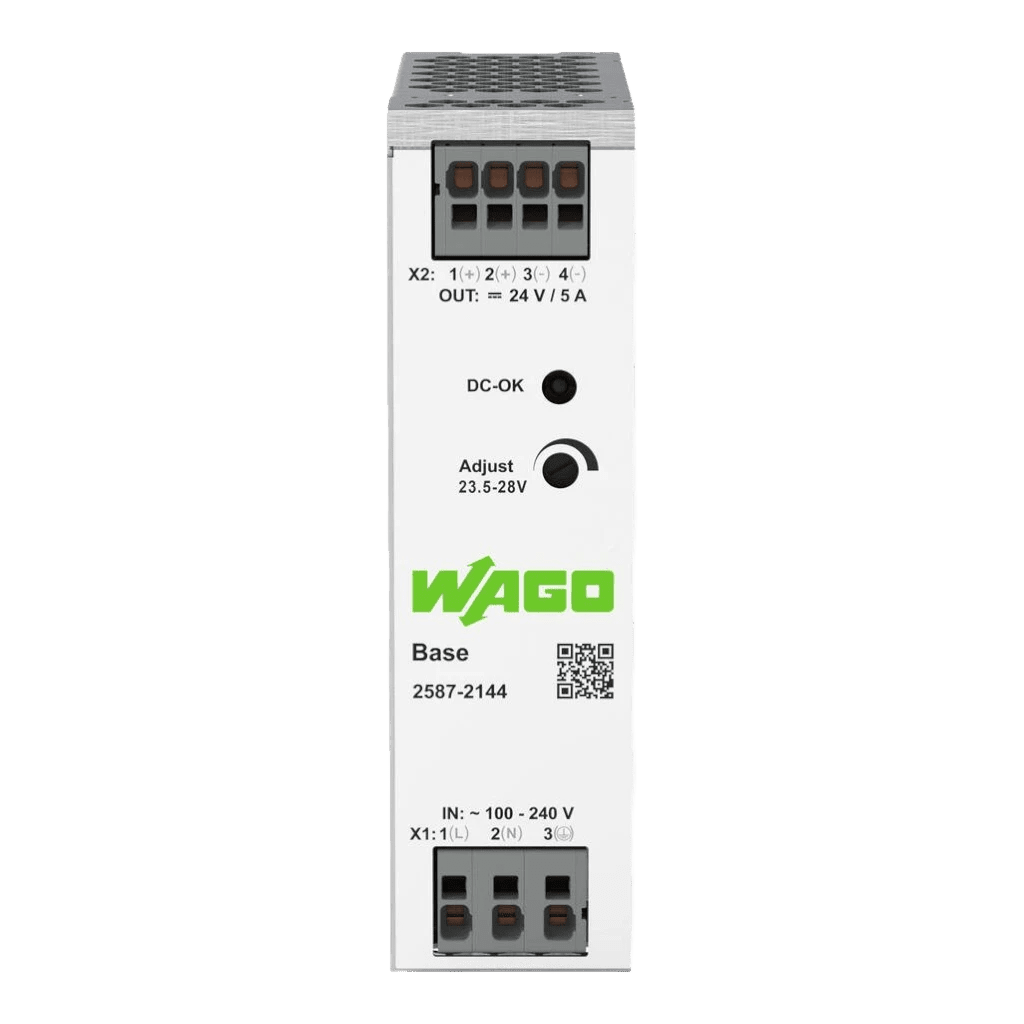 Fuentes de PoderWAGO2587-2144Fuente de Poder 24V DC 5A 120W Push - in CAGE CLAMP Sincronización Primaria Riel DIN WAGO 2587 - 2144 - SILYMX
