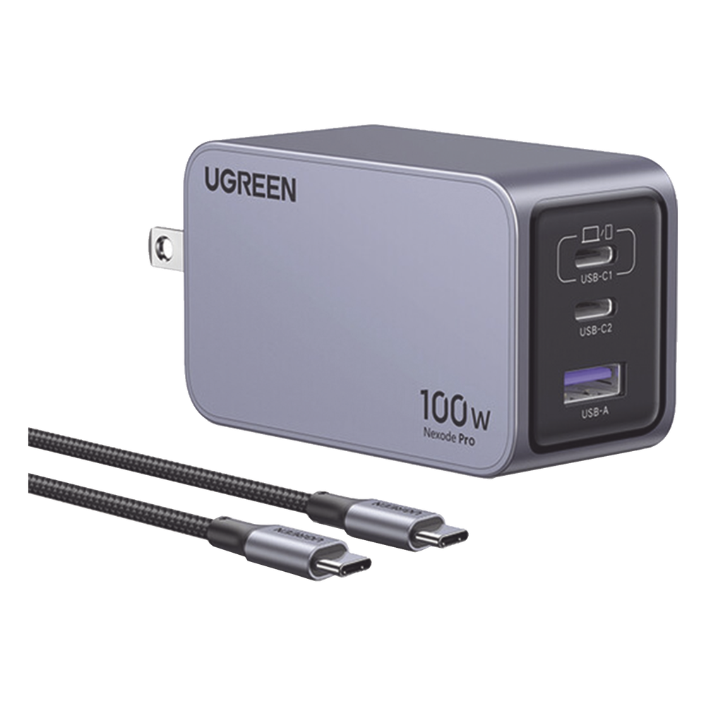 Cargador de Escritorio GaN 100W 3 Puertos 2 USB-C 1 USB-A PD3.1 QC4.0 Caja de Aluminio UGREEN 25873 - Imagen 1