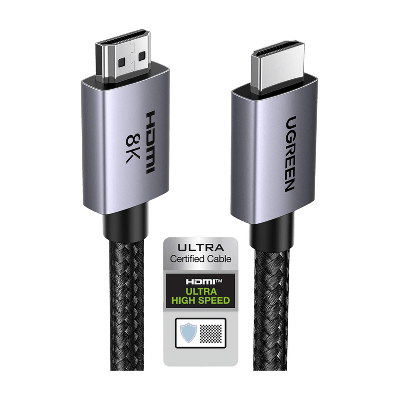 Cable HDMI 2.1 de 8K@60Hz 3 metros 48Gbps HDR10+ 3D InversivoeARC Dolby ATMOS VVR QMS QFT ALLM 3 modos de Visualización Certificado HDMI 8K Niquelado Nylon Trenzado Carcasa de Aluminio 25911 - SILYMX