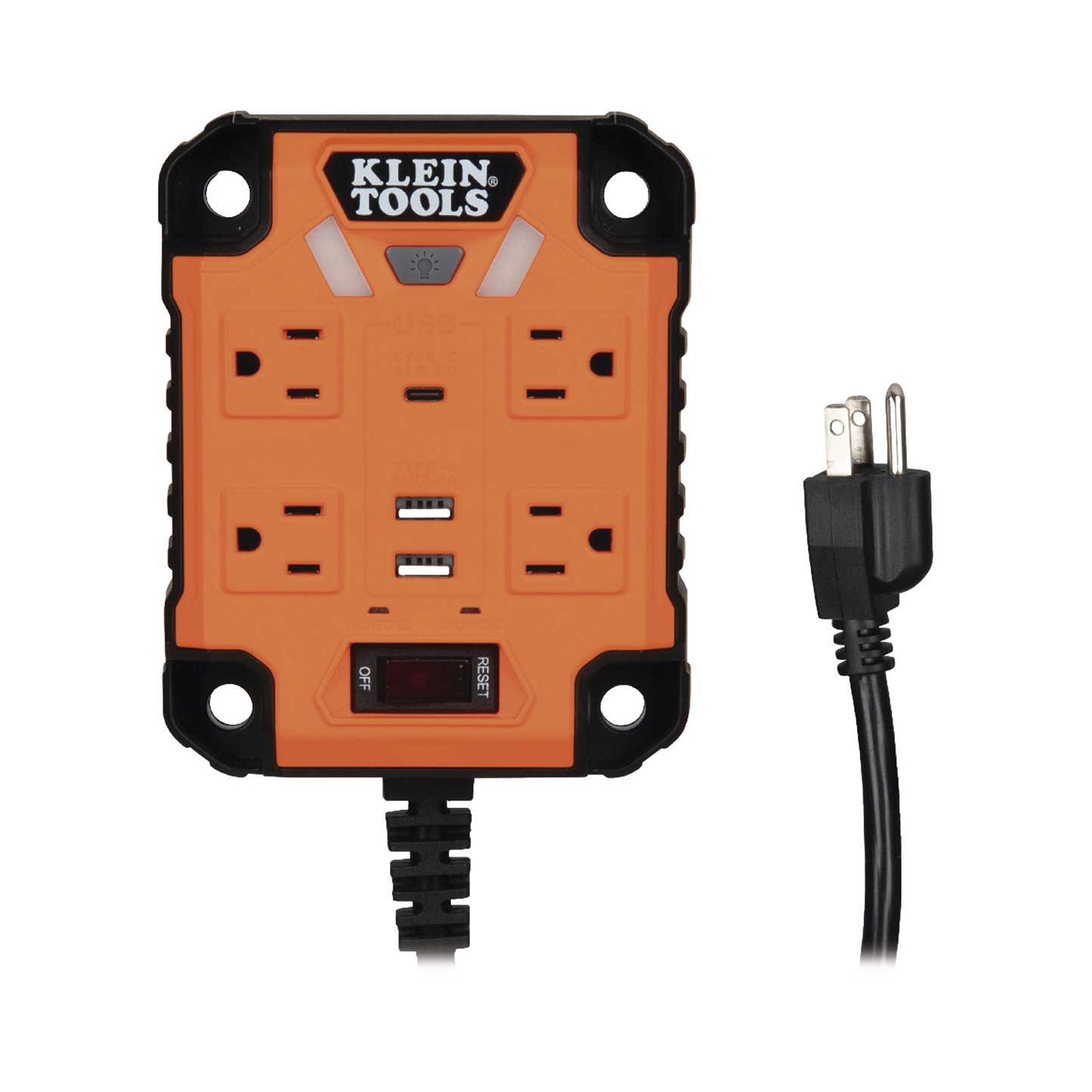 Multicontacto Powerbox 1, con 4 Salidas 120 Vca, 2 USB-A 1 USB-C, Luces LED Integradas y Soporte Magnético KLEIN TOOLS 29601 - SILYMX