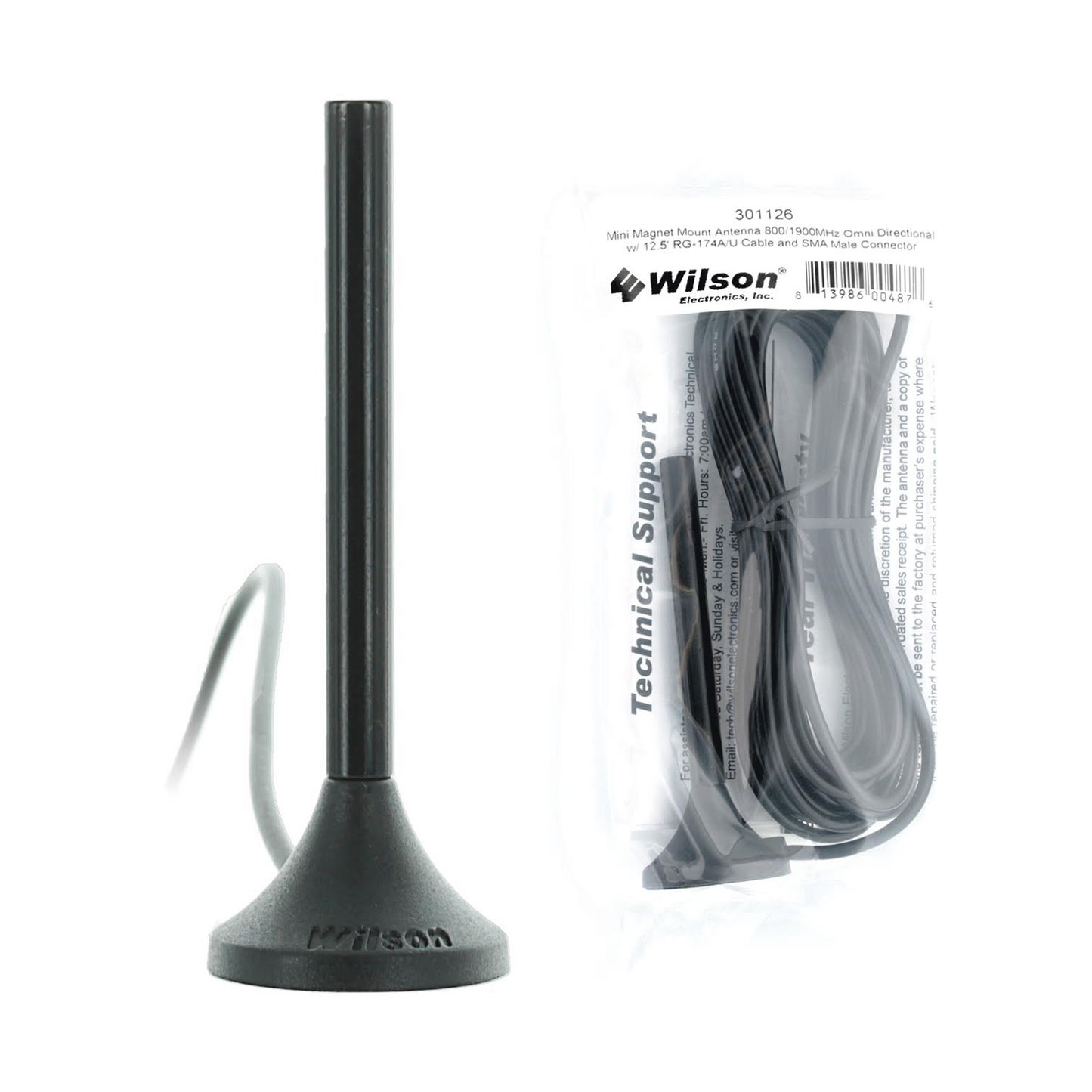 Antena Mini de Montaje Magnético, con cable RG174 y conector SMA macho | Rango de Frecuencias 700-960 MHz, 1710-2270 MHz | Ganancia Máxima 3.1 dB WILSONPRO / WEBOOST - Imagen 4