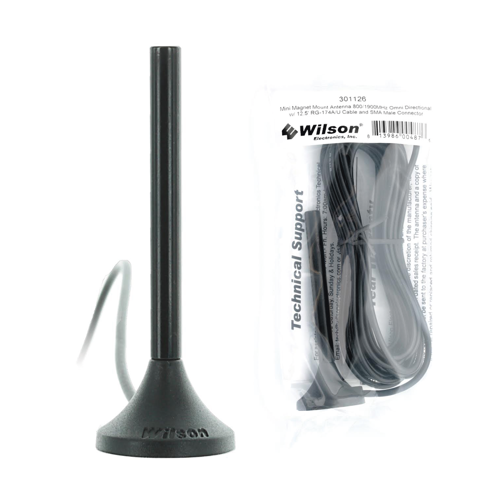 Antena Mini de Montaje Magnético, con cable RG174 y conector SMA macho | Rango de Frecuencias 700-960 MHz, 1710-2270 MHz | Ganancia Máxima 3.1 dB WILSONPRO / WEBOOST - Imagen 4