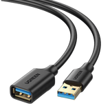 Cable Extensor USB 3.0 Macho a Hembra 3m (9.8ft) 5 Gbps Blindaje Múltiple Conectores Dorados UGREEN 30127 - Imagen 2