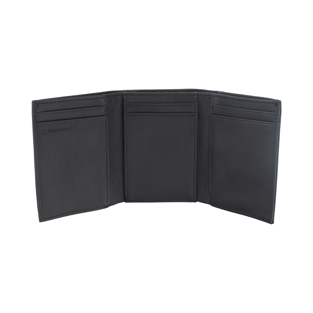 Cartera Athens Negra de Piel con Compartimento de Micromalla para ID. Doblable en 3 Partes con Divisor de Billetes. Pocket Wallet 3016-3501 - SILYMX