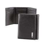 Cartera Athens Negra de Piel con Compartimento de Micromalla para ID. Doblable en 3 Partes con Divisor de Billetes. Pocket Wallet 3016-3501 - SILYMX