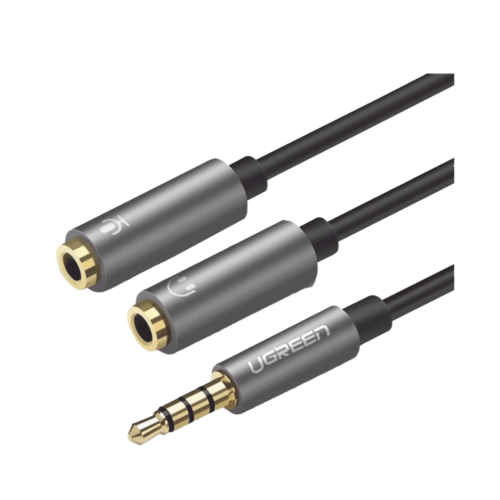 Cable Divisor en Y De 3.5 mm Macho a Dos Salidas de 3.5 mm Hembra CTIA, TRS Núcleo de Cobre TPE Longitud 20 cm Ideal para Separar el Micrófono de los Auriculares 30619 - SILYMX