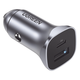 Cargador de Auto 24W Dual USB-C PD 3.0 y USB-A QC 3.0 12-24 VCD Aluminio UGREEN 30780 - Imagen 1