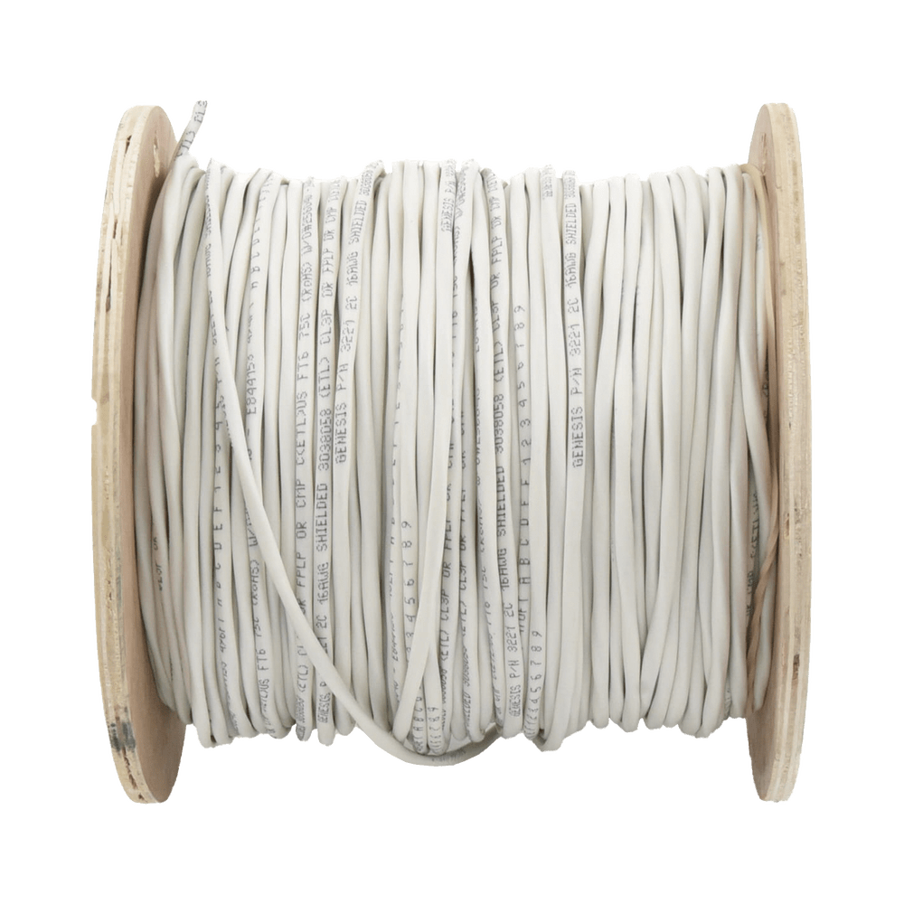 Bobina de cable GENESIS Honeywell 2x16 AWG BLINDADO PLENUM color blanco de 152 Mts 32215012 - SILYMX
