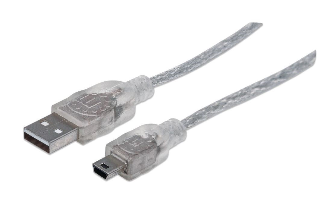 Cable USB 2.0 Tipo A Macho a Mini-B Macho · 1.8 m · Alta Velocidad 333412 MANHATTAN - Imagen 1