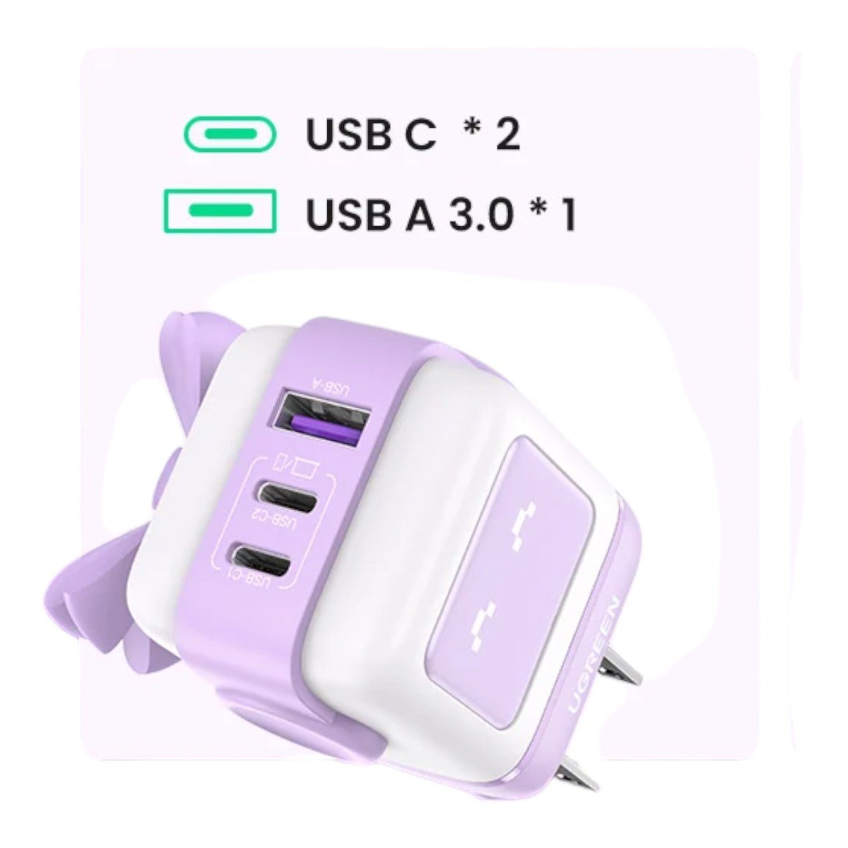 Cargador RobotGaN de 65W Serie Nexode 3 Puertos de Carga Rápida 2 USB-C 1 USB-A PD 3.0 QC 4.0 Carga Inteligente Tecnología GaN II Zapato Magnético Extraíble Carcasa Ignifuga Pantalla LED 35314 - SILYMX