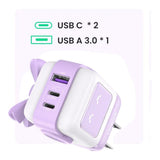 Cargador RobotGaN de 65W Serie Nexode 3 Puertos de Carga Rápida 2 USB-C 1 USB-A PD 3.0 QC 4.0 Carga Inteligente Tecnología GaN II Zapato Magnético Extraíble Carcasa Ignifuga Pantalla LED 35314 - SILYMX