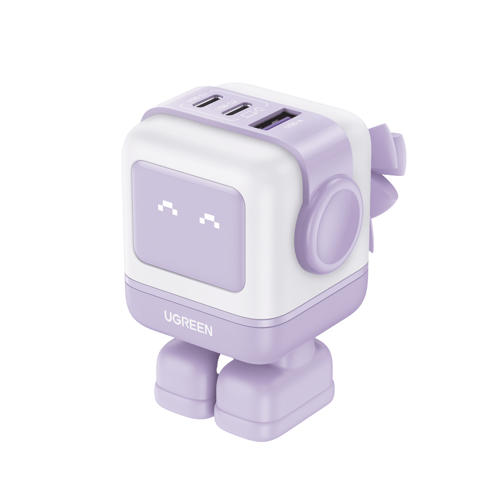 Cargador RobotGaN de 65W Serie Nexode 3 Puertos de Carga Rápida 2 USB-C 1 USB-A PD 3.0 QC 4.0 Carga Inteligente Tecnología GaN II Zapato Magnético Extraíble Carcasa Ignifuga Pantalla LED 35314 - SILYMX