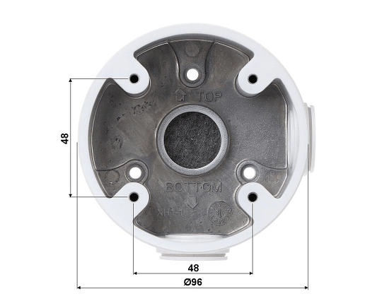 Accesorios CCTVDAHUADH-PFA13A-ECaja de Conexiones Aluminio 4 Puntos Montaje Cámaras Domo HDW1000 HDW1100 HDW1200 DAHUA DH - PFA13A - E - SILYMX