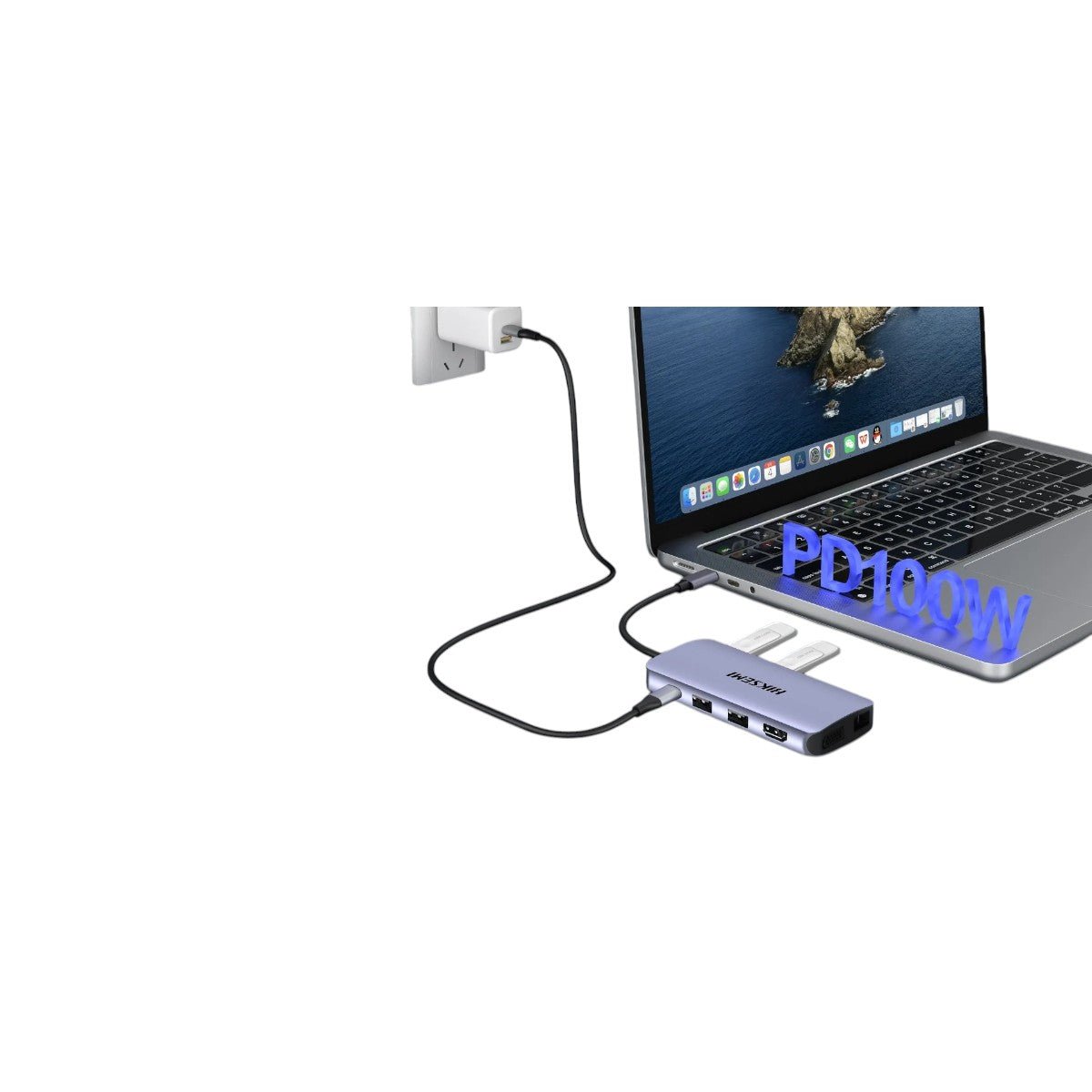 Hub Adaptador Usb - C 11 En 1 1 Salida Hdmi 4k 2 Salida Usb HS-HUB-DS11 - SILYMX