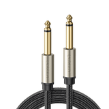 Cable de Audio Mono 6.35mm 1/4" Macho a 6.35mm 1/4" Macho 10 Metros Núcleo de Cobre Blindaje Interno Nylon Trenzado Color Negro 40815 - SILYMX