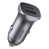 Cargador Vehicular 30W USB-C PD 3.0 y USB-A QC 3.0 Entrada 12-24V Aluminio UGREEN 40858 - Imagen 2
