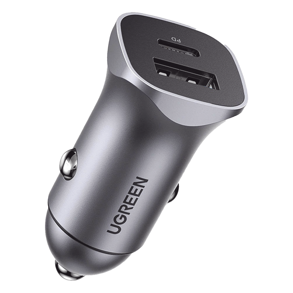 Cargador Vehicular 30W USB-C PD 3.0 y USB-A QC 3.0 Entrada 12-24V Aluminio UGREEN 40858 - Imagen 2