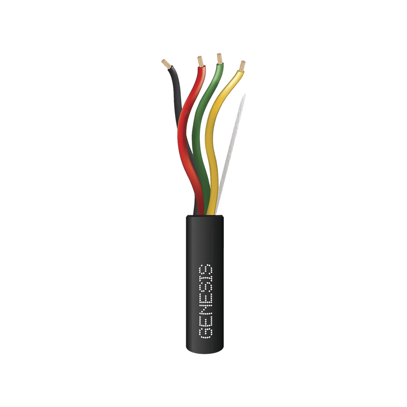 Bobina de Cable Genesis 4x14 AWG DIRECT BURIAL uso en Intemperie Sistemas de Detección de Incendio y Evacuación Color Negro de 305m 4154-1008 - SILYMX