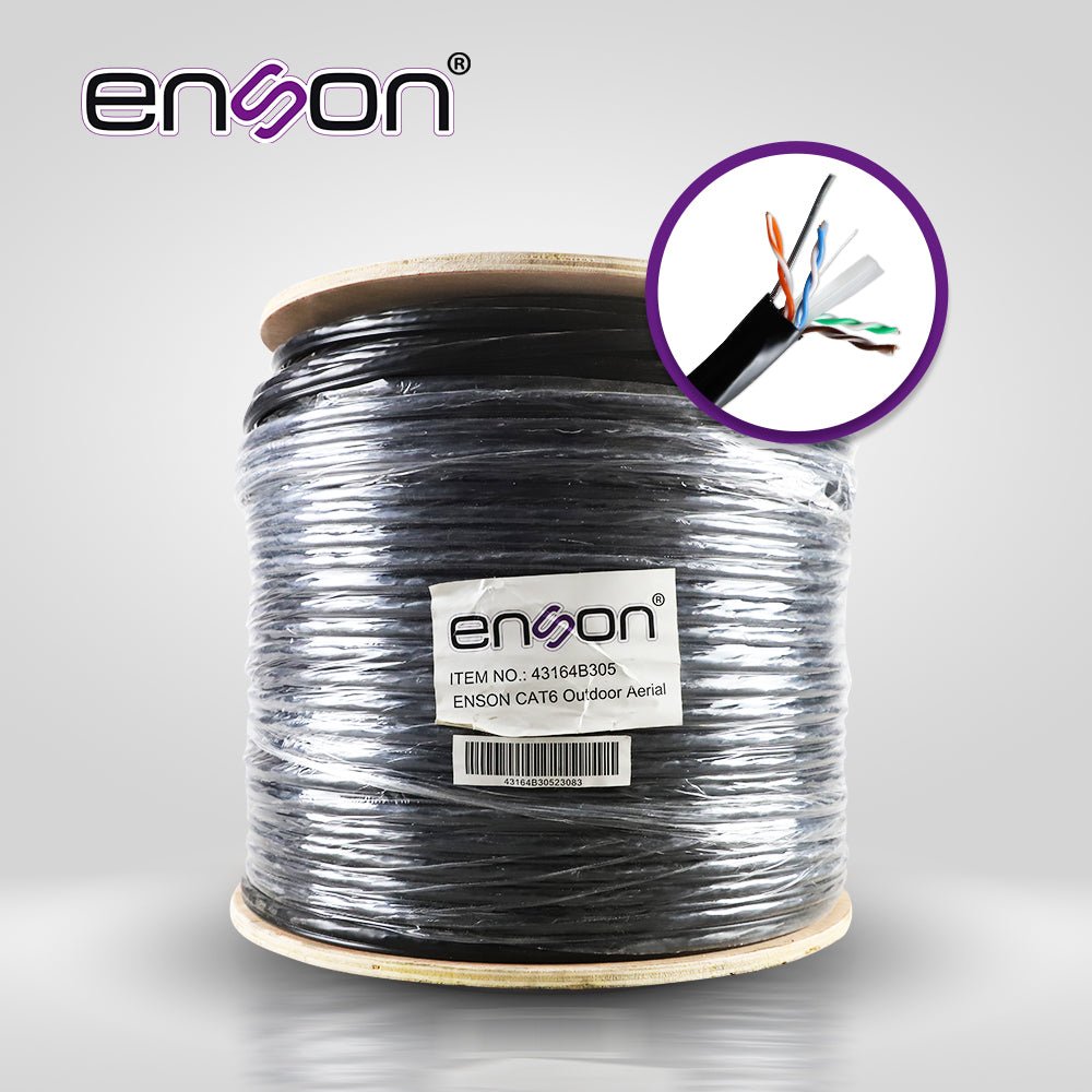 Cables Categoria 6ENSON43164B305Bobina Cable UTP Cat6 Aereo 305m (1000ft) Figura 8 Exterior 23 AWG 100% Cobre Enson 43164B305 - SILYMX