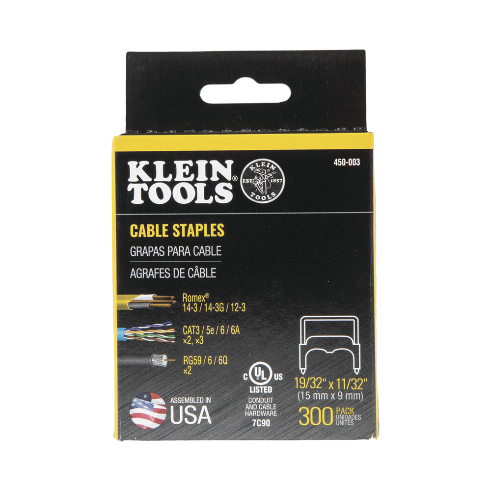 Paquete de 300 Grapas con Aislamiento para Cables NM KLEIN TOOLS 450-003 - SILYMX