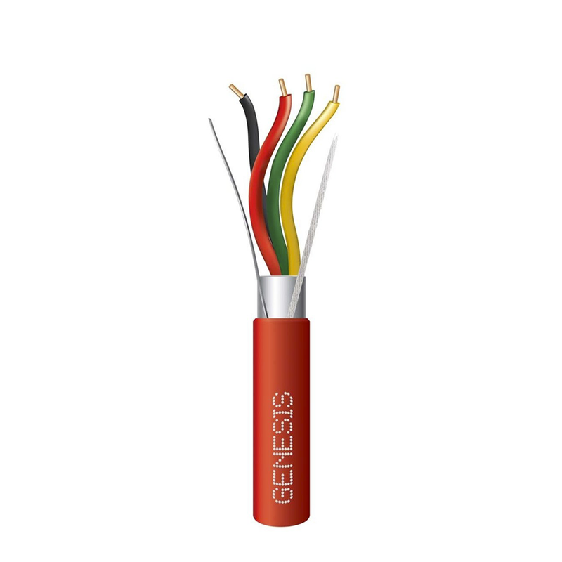 Carrete de Alambre 4x16 AWG BLINDADO Plenum Tipo FPLP Color Rojo Para Aplicaciones en Sistemas de Detección de Incendio y Sistemas de Evacuación 305 Metros 4607-1004